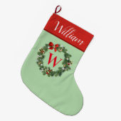 Eerste kerstkrans monogram grote kerstsok (Voorkant (Hangend))