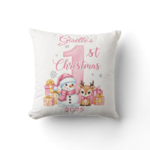 Eerste kerstkussen voor babymeisje