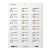 Eerste kerstlampje Floral WreatFamily Monogram Etiket (Full Sheet)