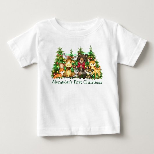 Eerste kerstlampjes Bow Woodland Forest Animals (Voorkant)