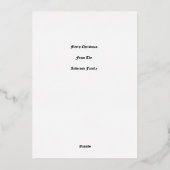 Eerste kerstlied geboorte kerstmis folie feestdagenkaart (Achterkant)