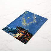 Eerste kerstlied geboorte kerstmis folie feestdagenkaart (Gedraaid)