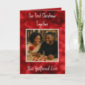 Eerste Kerstliefde Romantisch voor Vriendin Feestdagen Kaart (Voorkant)