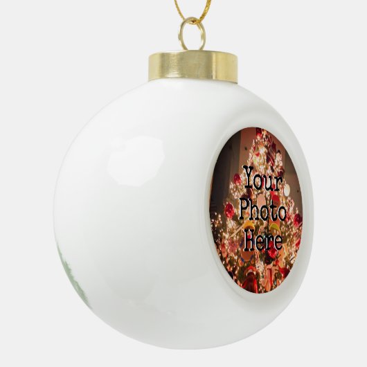 Eerste kerstmam Minimalistisch Gepersonaliseerd Keramische Bal Ornament (Links)