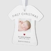 Eerste kerstman baby naam geboortestaat 2 foto's ornament (voorkant)