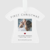 Eerste kerstman baby naam geboortestaat 2 foto's ornament (achterkant)