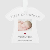 Eerste kerstman baby naam geboortestaat 2 foto's ornament (voorkant)