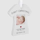 Eerste kerstman baby naam geboortestaat 2 foto's ornament (voorkant)