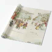 Eerste kerstman  boekenkant Oude Verlichting Cadeaupapier (Uitgerold)