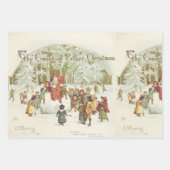 Eerste kerstman boekenkant Oude Verlichting Inpakpapier Vel (Voorkant)