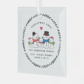 Eerste kerstman familie van vijf glas ornament (Voorkant links)