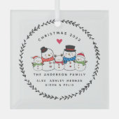Eerste kerstman familie van vijf glas ornament (Voorkant)