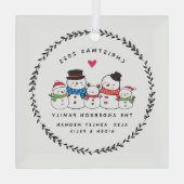 Eerste kerstman familie van vijf glas ornament (Achterkant)