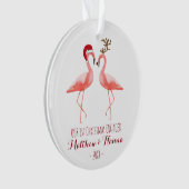 Eerste Kerstman, gehuwd of gehuwd met grappige fla Ornament (voorkant)