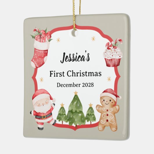 Eerste Kerstman Gingerbread Tree Ornament (Links)