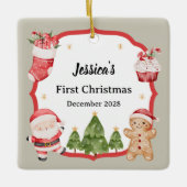 Eerste Kerstman Gingerbread Tree Ornament (Voorkant)