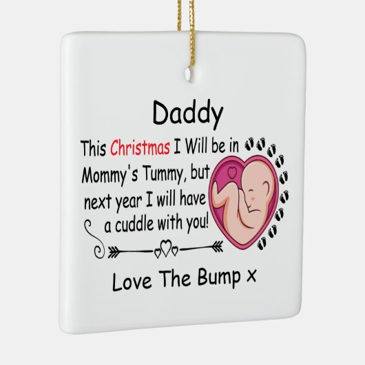 Eerste Kerstman Papa verwacht dat Zwangerschap uit Keramisch Ornament (Rechts)
