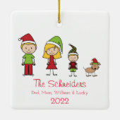 Eerste kerstman persoonlijke familie keramisch ornament (Achterkant)