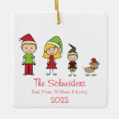 Eerste kerstman persoonlijke familie keramisch ornament (Voorkant)