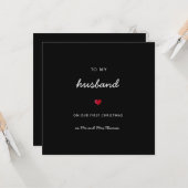 Eerste kerstman romantisch hart de heer & mrs kaart (Voorkant / Achterkant in situ)