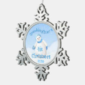 Eerste kerstman van kleindochter tin sneeuwvlok ornament (Rechts)