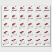 Eerste Kerstman Vliegend Vliegtuig Gepersonaliseer Cadeaupapier (Vlak)