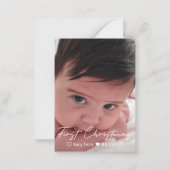 eerste kerstmankjeshandschrift - babymeisje foto notitiekaartje (Voorkant)