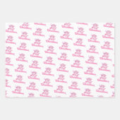 Eerste kerstmeisjes Roze Aangepast Inpakpapier Vel (Voorkant 3)