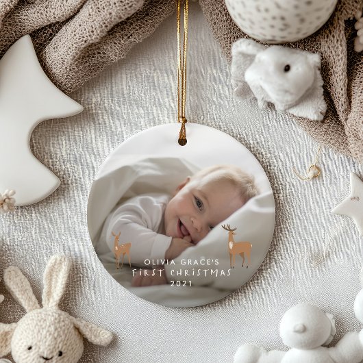 Eerste Kerstmis 1 foto-baby details herder keramis Keramisch Ornament