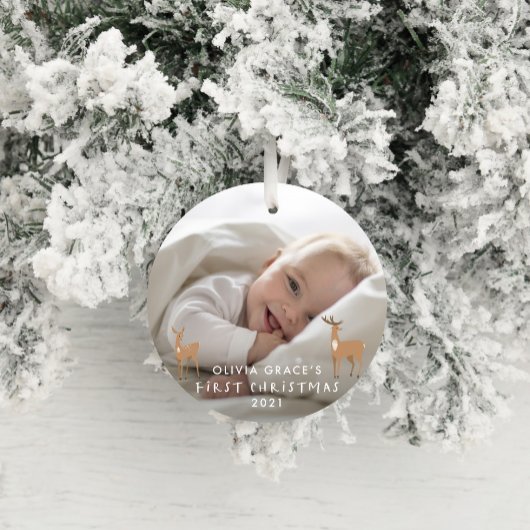 Eerste Kerstmis 1 foto-baby details herder keramis Keramisch Ornament