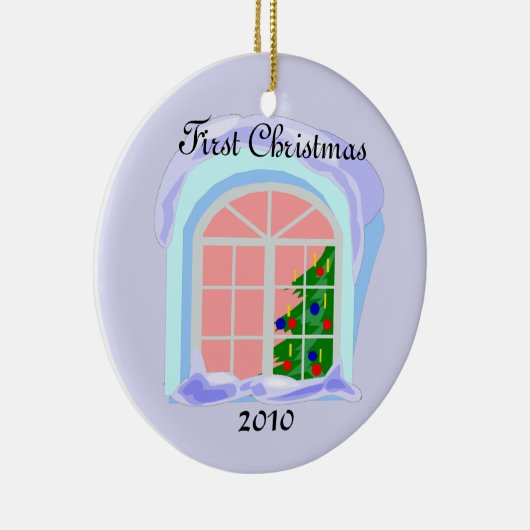 Eerste Kerstmis 2010 Keramisch Ornament (Rechts)