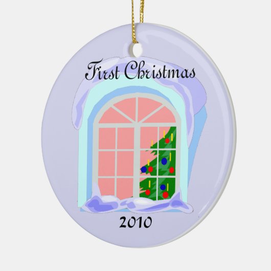 Eerste Kerstmis 2010 Keramisch Ornament (Links)