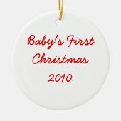 Eerste Kerstmis 2010 voor baby's Keramisch Ornament (Voorkant)