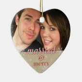 Eerste Kerstmis 20xx - Gehuwd en groet Keramisch Ornament (Rechts)