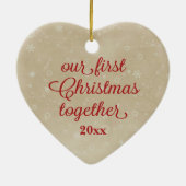 Eerste Kerstmis 20xx - Gehuwd en groet Keramisch Ornament (Achterkant)