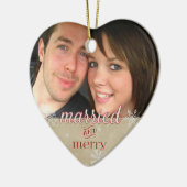 Eerste Kerstmis 20xx - Gehuwd en groet Keramisch Ornament (Links)