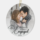 Eerste Kerstmis 2 Aangepaste fotokleuren Keramisch Ornament (Links)