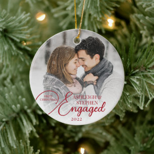 Eerste Kerstmis 2 Aangepaste fotokleuren Keramisch Ornament