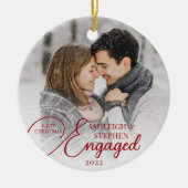 Eerste Kerstmis 2 Aangepaste fotokleuren Keramisch Ornament (Voorkant)