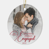 Eerste Kerstmis 2 Aangepaste fotokleuren Keramisch Ornament (Links)