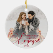 Eerste Kerstmis 2 Aangepaste fotokleuren Keramisch Ornament (Achterkant)