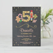 Eerste Kerstmis 5 Feestdagen op zondag 5 Uitnodigi Kaart (Staand voorkant)