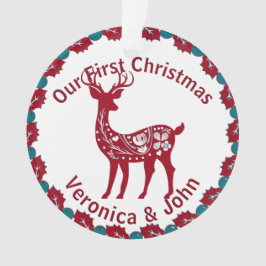 Eerste Kerstmis Aangepast Noordse rendierScandinav Ornament