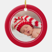 Eerste Kerstmis Aangepaste Baby Fototoetsenbord Keramisch Ornament (Achterkant)