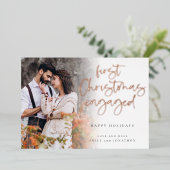 Eerste Kerstmis Aangepaste foto Glam Folie Feestdagenkaart (Staand Voorkant)