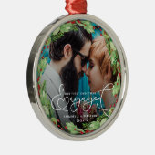 Eerste Kerstmis Aangepaste Foto Metal Orname Metalen Ornament (Rechts)