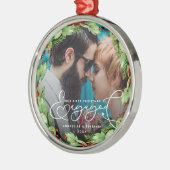 Eerste Kerstmis Aangepaste Foto Metal Orname Metalen Ornament (Links)