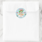 Eerste Kerstmis aangepaste foto Schattigee Baby sn Ronde Sticker (Tas)