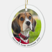 Eerste Kerstmis Aangepaste foto van Pet Puppy Dog Keramisch Ornament (Links)