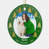 Eerste Kerstmis - Aangepaste foto voor puppy Dog Keramisch Ornament (Links)